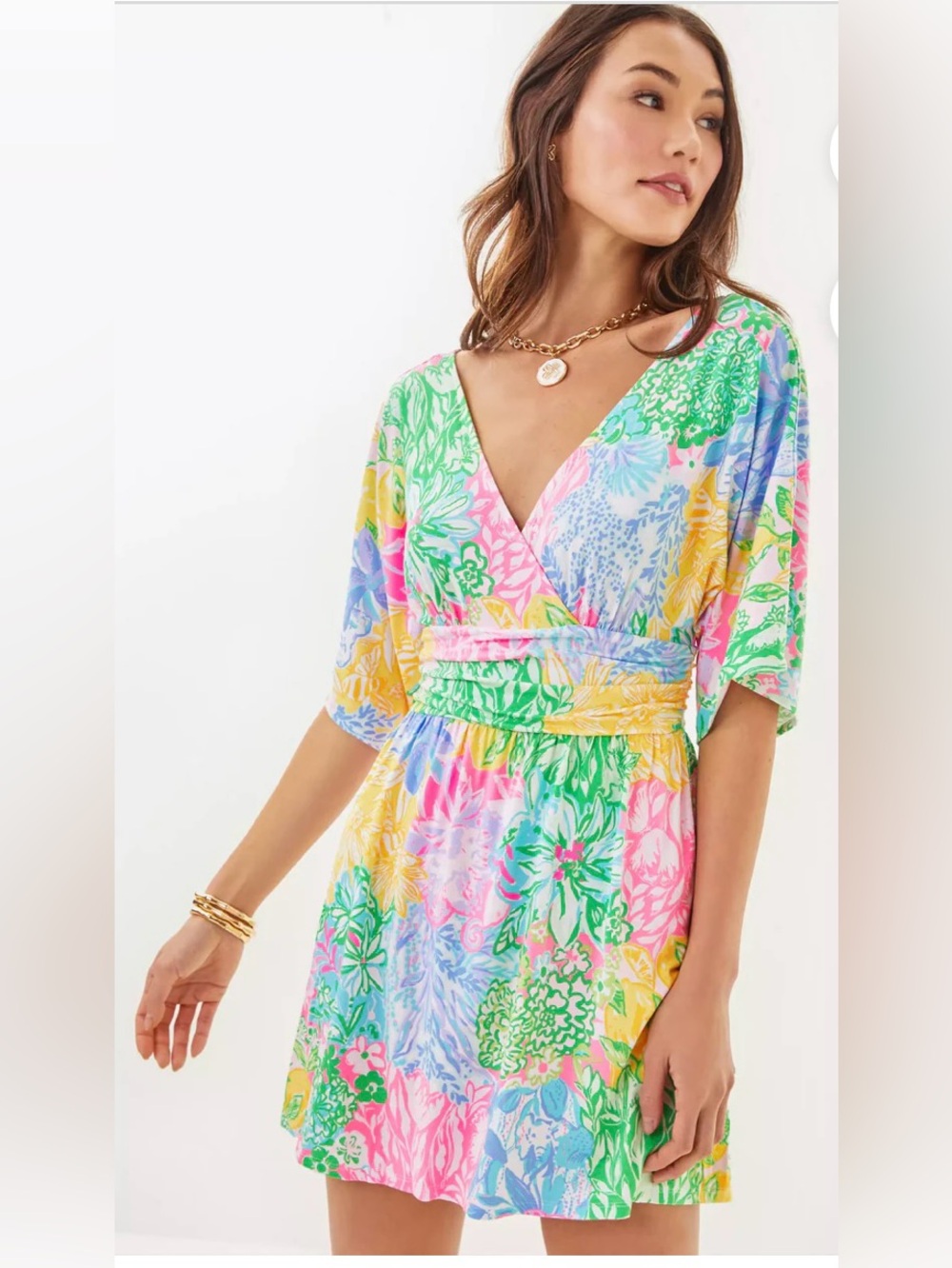 Lilly Pulitzer Parigi Knit Skort Romper in Multi Bright Delight Patch NWT Medium